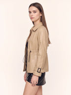 Draloop Belted Trench Coat – Faux Leather Women Casual Autumn Winter Oversized Longline Jacket
