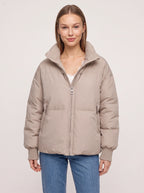 Ribyka Quilted High Collar Puffer Jacket – Padded Winter Coat Women Casual Oversized Puffer Jacket