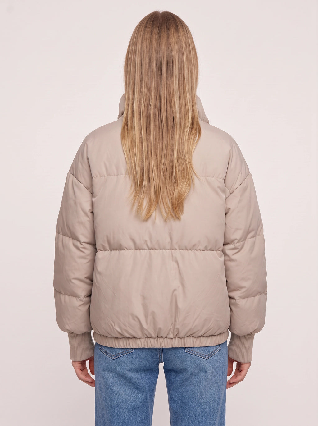 Ribyka Quilted High Collar Puffer Jacket – Padded Winter Coat Women Casual Oversized Puffer Jacket