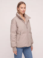 Ribyka Quilted High Collar Puffer Jacket – Padded Winter Coat Women Casual Oversized Puffer Jacket