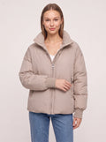 Ribyka Quilted High Collar Puffer Jacket – Padded Winter Coat Women Casual Oversized Puffer Jacket