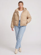 Chanquil Drawstring Puffer Jacket – Quilted Padded Women Autumn Winter Casual Hooded Coat