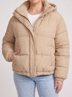 Chanquil Drawstring Puffer Jacket – Quilted Padded Women Autumn Winter Casual Hooded Coat