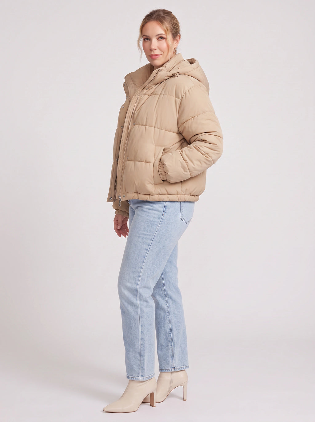 Chanquil Drawstring Puffer Jacket – Quilted Padded Women Autumn Winter Casual Hooded Coat