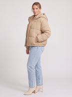Chanquil Drawstring Puffer Jacket – Quilted Padded Women Autumn Winter Casual Hooded Coat