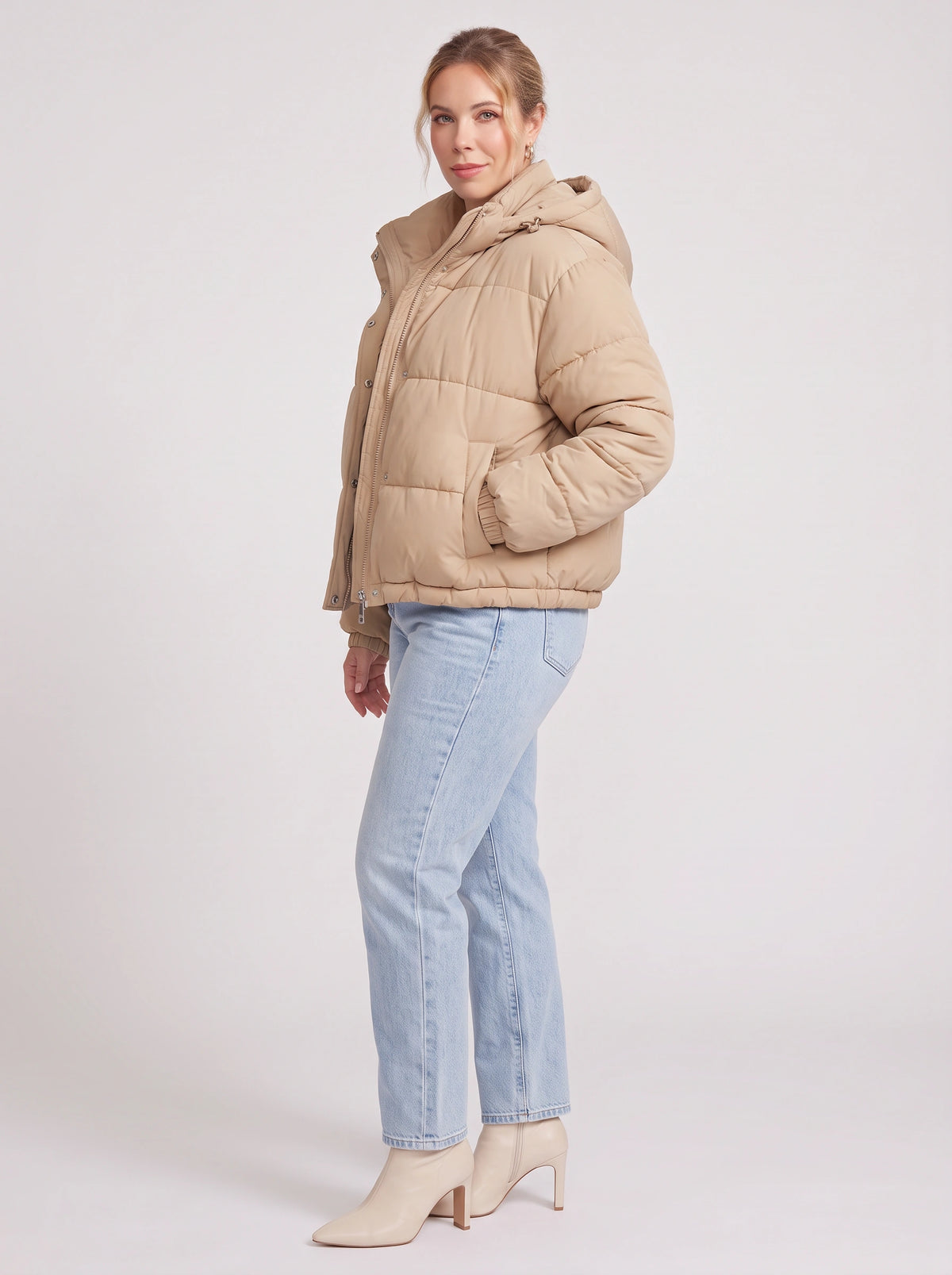 Chanquil Drawstring Puffer Jacket – Quilted Padded Women Autumn Winter Casual Hooded Coat