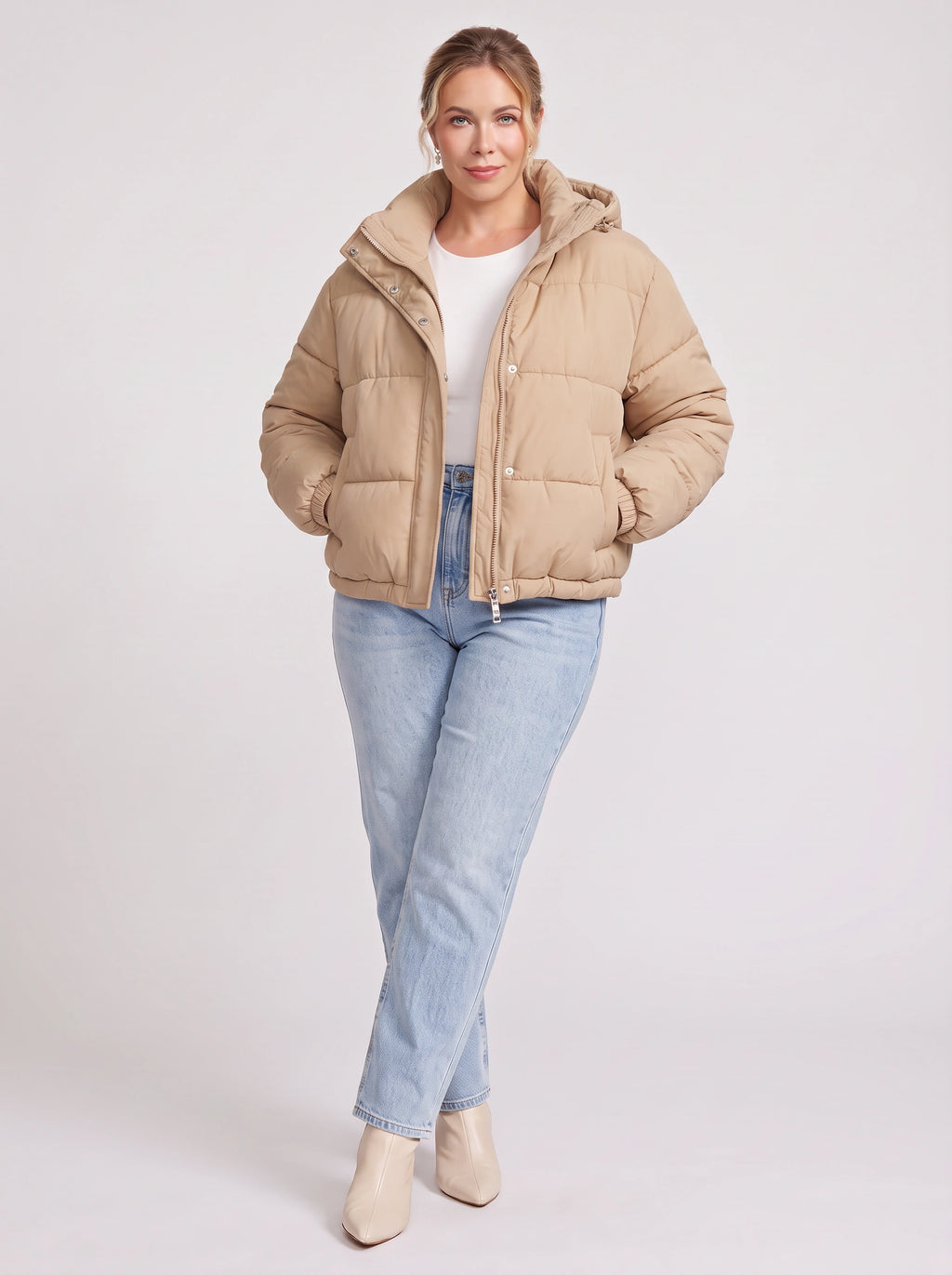 Chanquil Drawstring Puffer Jacket – Quilted Padded Women Autumn Winter Casual Hooded Coat