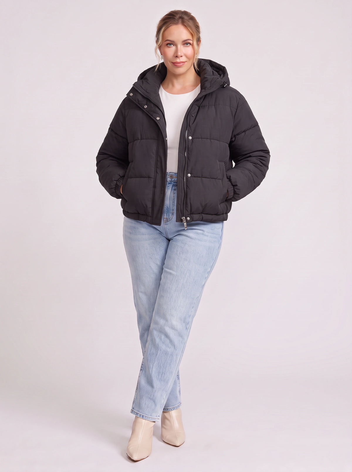 Chanquil Drawstring Puffer Jacket – Quilted Padded Women Autumn Winter Casual Hooded Coat