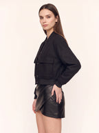 Patchyne Cargo Pocket Bomber Jacket – Women Bomber Jacket Casual Streetwear Autumn Outerwear Ribbed Cuff Jacket