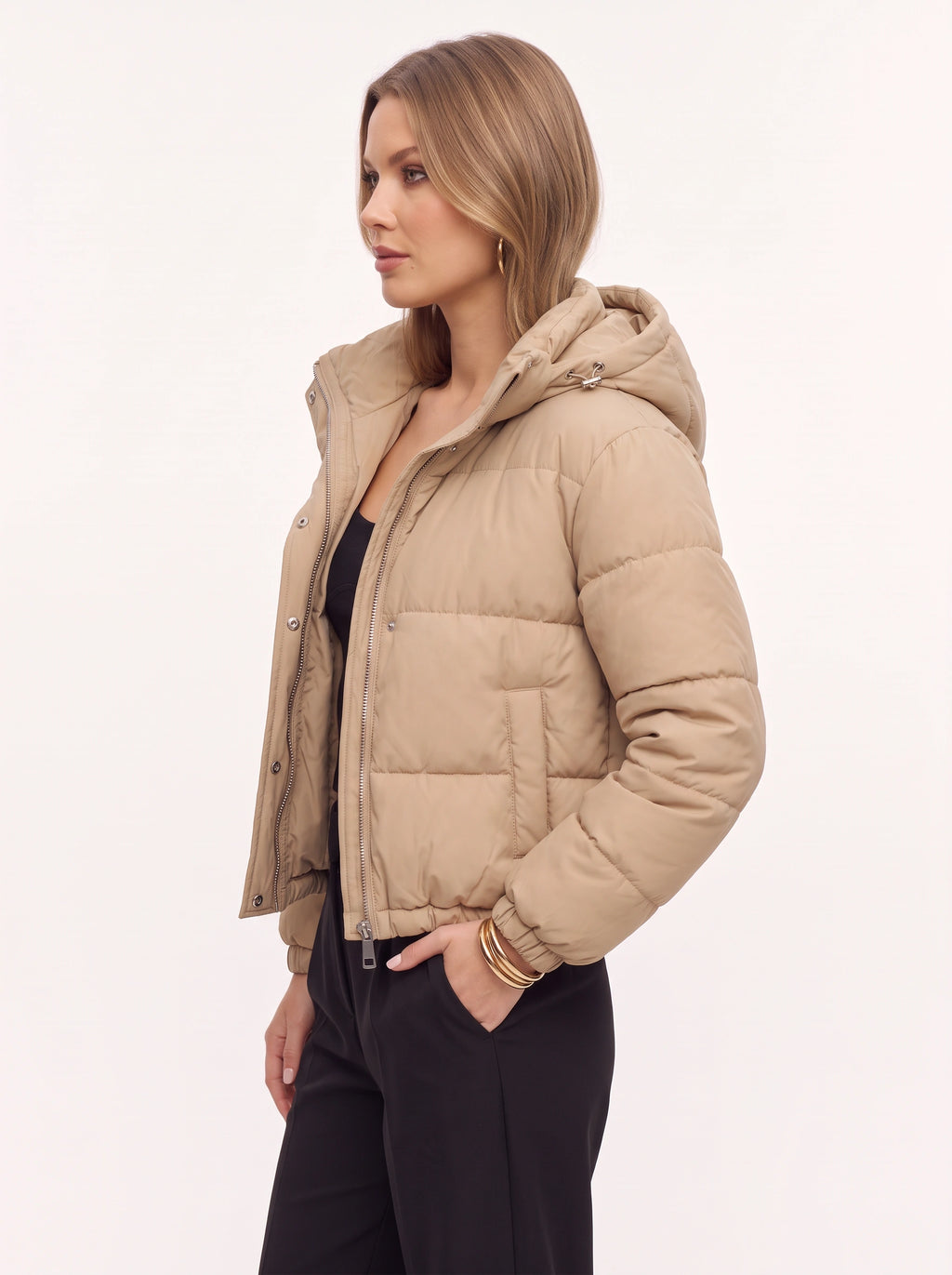 Chanquit Drawstring Waist Puffer Jacket – Oversized Cropped Women Quilted Winter Coat Autumn Streetwear