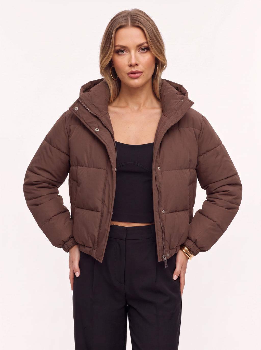 Chanquit Drawstring Waist Puffer Jacket – Oversized Cropped Women Quilted Winter Coat Autumn Streetwear