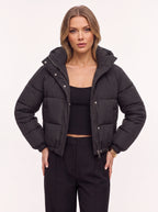 Chanquit Drawstring Waist Puffer Jacket – Oversized Cropped Women Quilted Winter Coat Autumn Streetwear