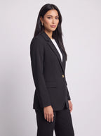 Peknotch Tailored Shawl Collar Blazer – Women Workwear Office Formal Single Button Longline Blazer