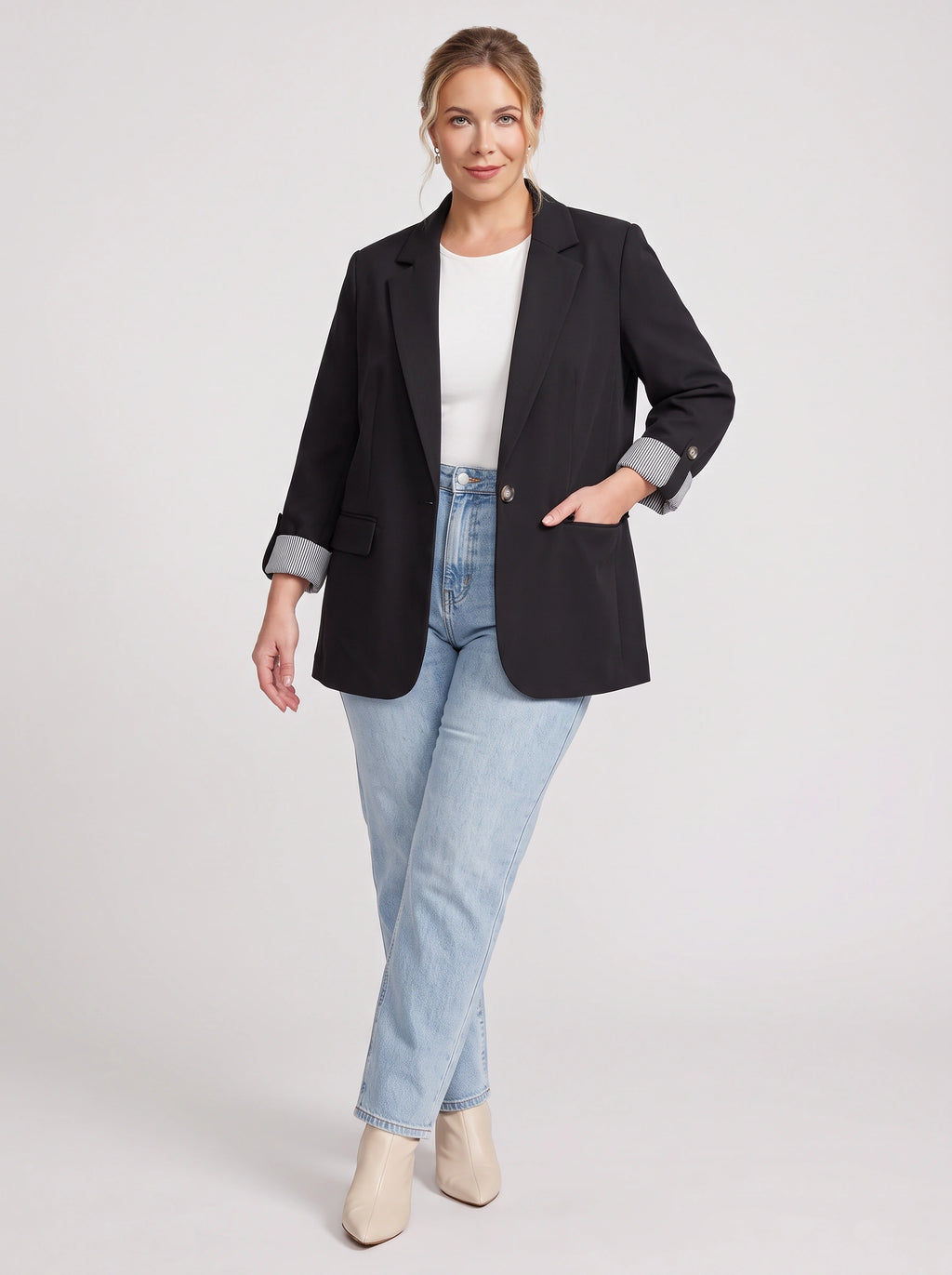 Stryffen Oversized Longline Blazer – Oversized Blazer Women Office Workwear Tailored Casual Longline Blazer