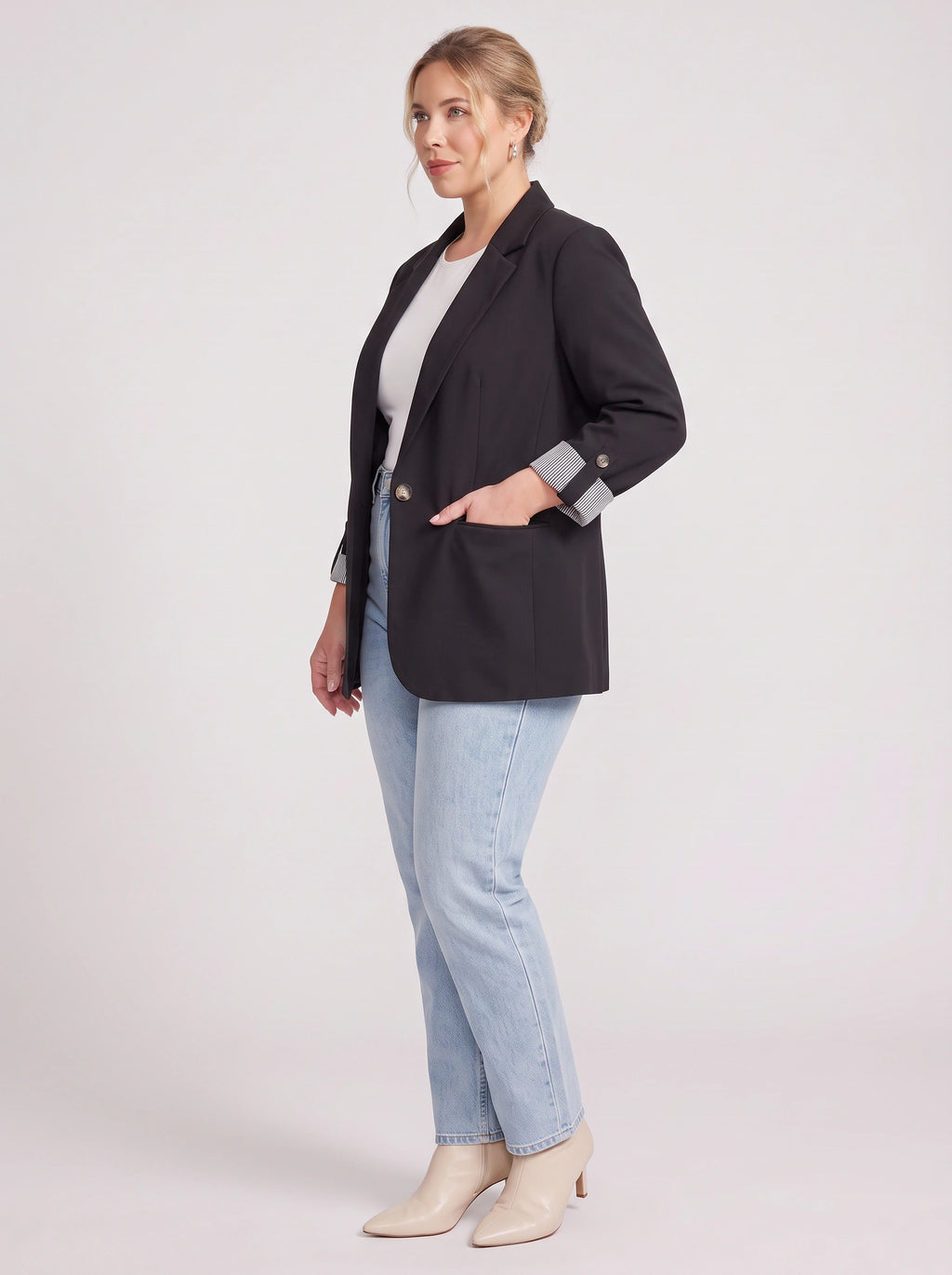 Stryffen Oversized Longline Blazer – Oversized Blazer Women Office Workwear Tailored Casual Longline Blazer