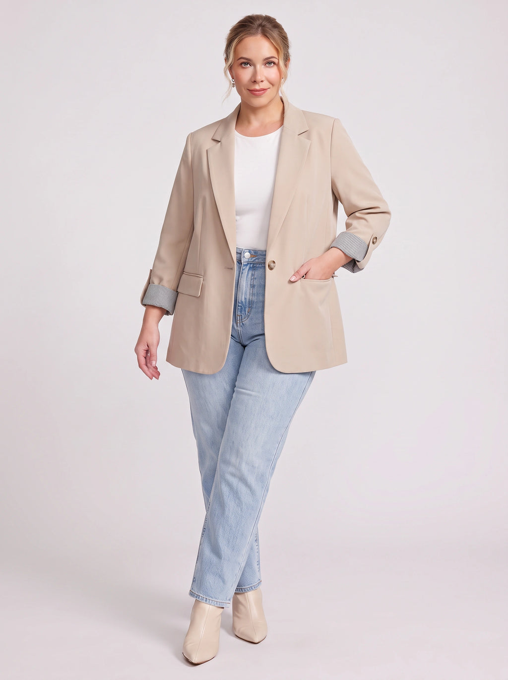 Stryffen Oversized Longline Blazer – Oversized Blazer Women Office Workwear Tailored Casual Longline Blazer