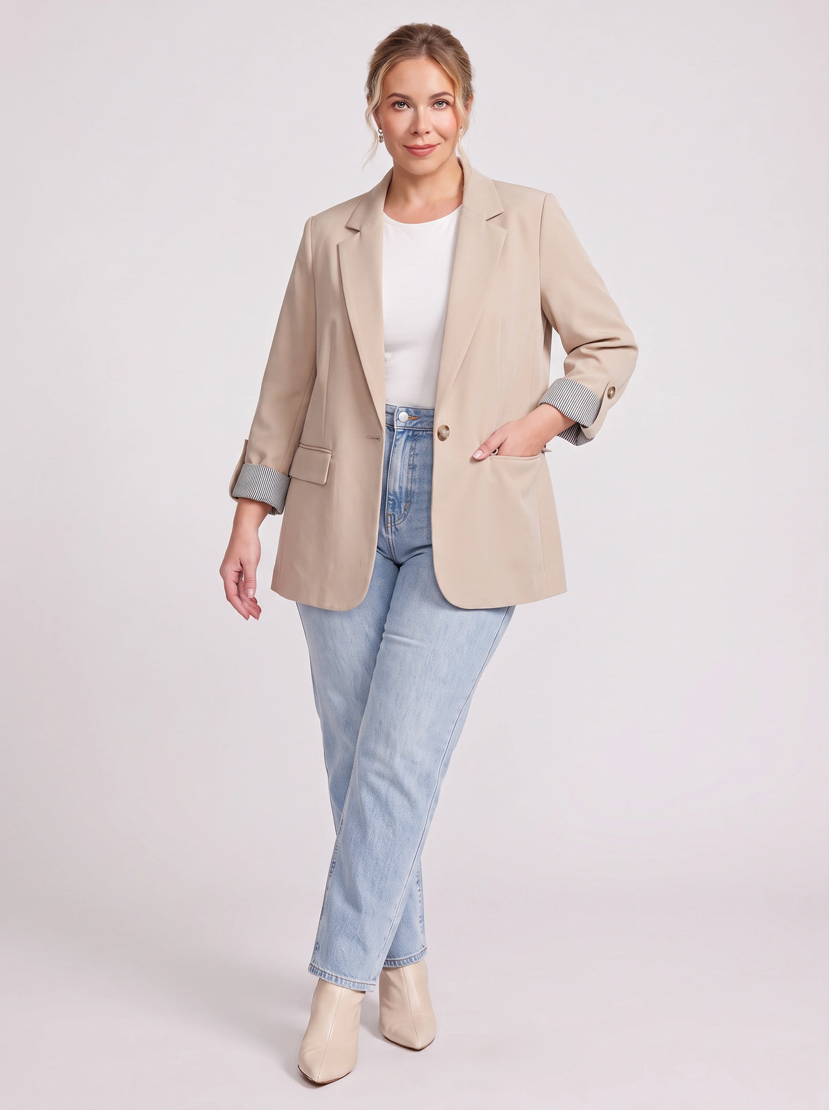 Stryffen Oversized Longline Blazer – Oversized Blazer Women Office Workwear Tailored Casual Longline Blazer