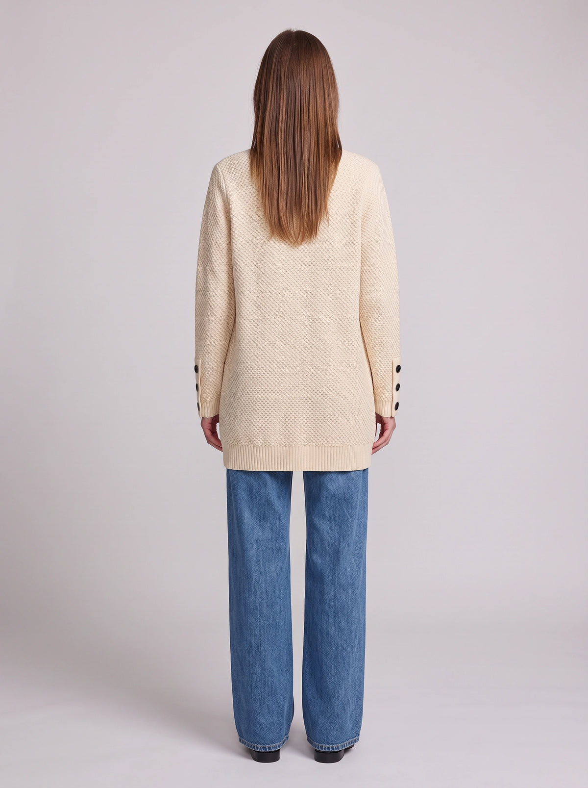 Buttina Longline Knit Cardigan – Women Autumn Casual Office Button Front Longline Cardigan