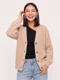 Wafgrid Chunky Knit Button Cardigan – Waffle Knit Cardigan Women Autumn Winter Oversized Knitwear