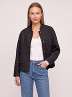 Knibra Ribbed Collar Oversized Bomber Jacket – Women Casual Autumn Workwear Longline Bomber Jacket
