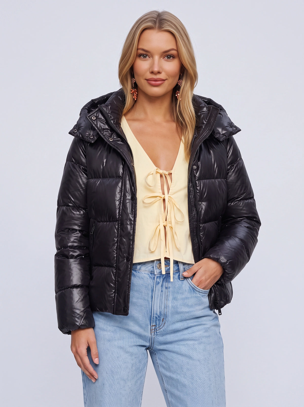 Bafflor Hooded Puffer Jacket – Quilted Padded Women Windproof Winter Warm Coat