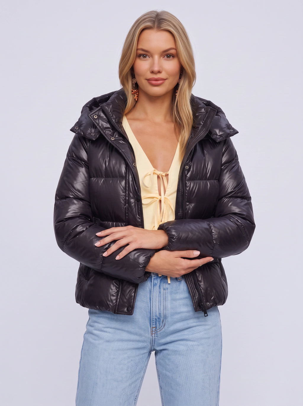 Bafflor Hooded Puffer Jacket – Quilted Padded Women Windproof Winter Warm Coat