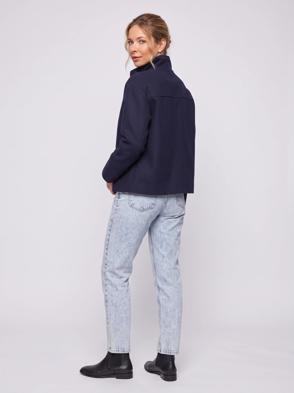 Colasyne Oversized Collar Boxy Jacket – Women Casual Workwear Relaxed Fit Button Front Blazer Coat