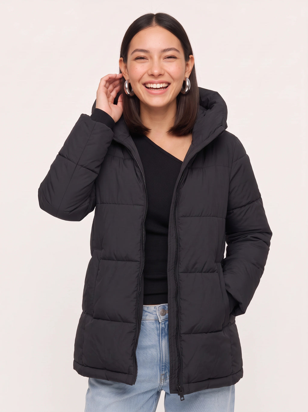 Chafflen Quilted Hooded Puffer Coat – Padded Womens Winter Jacket Casual Streetwear Outerwear
