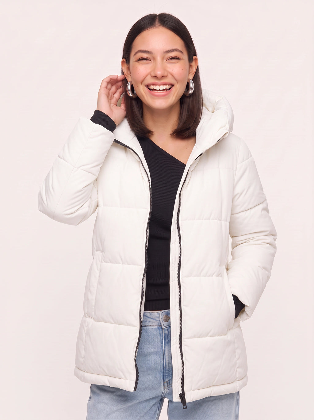 Chafflen Quilted Hooded Puffer Coat – Padded Womens Winter Jacket Casual Streetwear Outerwear