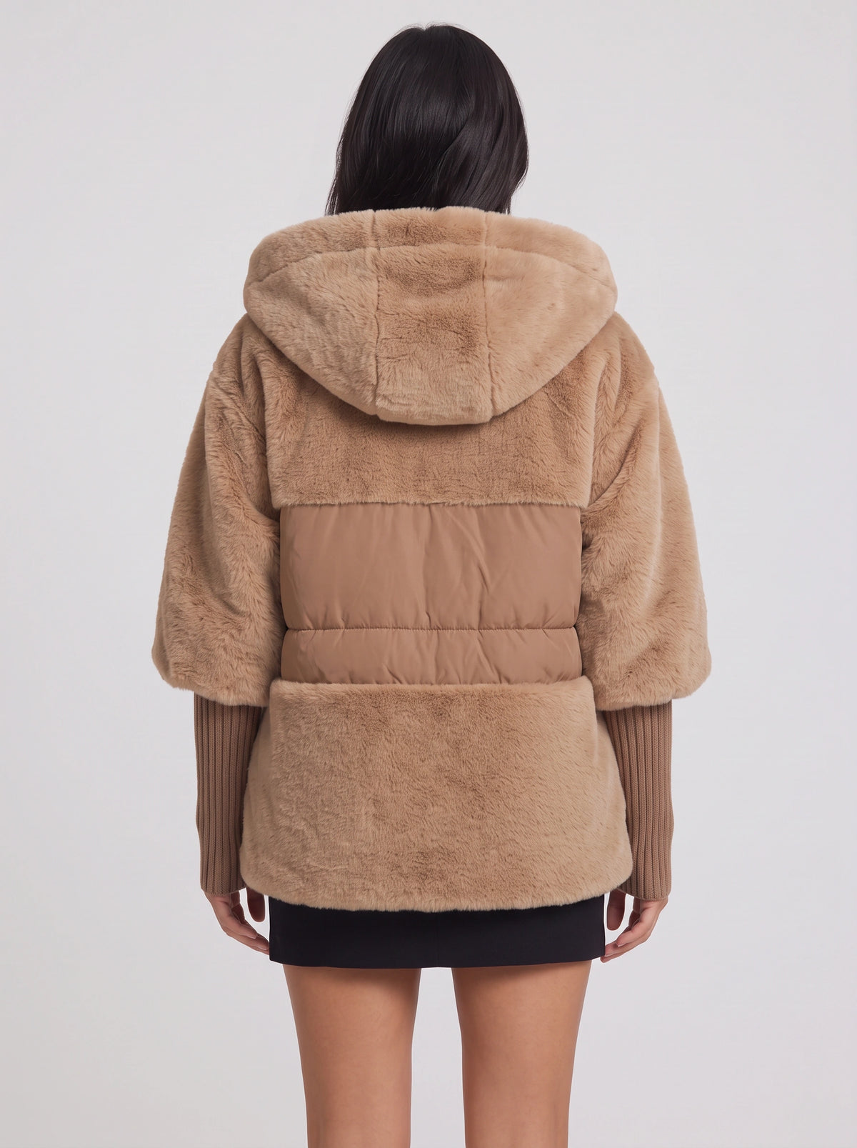 Quilpa Hooded Faux Fur Jacket – Women Winter Oversized Puffer Gilet Teddy Coat Padded Outerwear