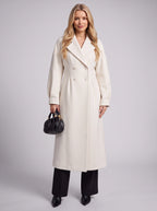Peklara Double-Breasted Maxi Coat – Longline Tailored Women Formal Wedding Guest Evening Maxi Coat