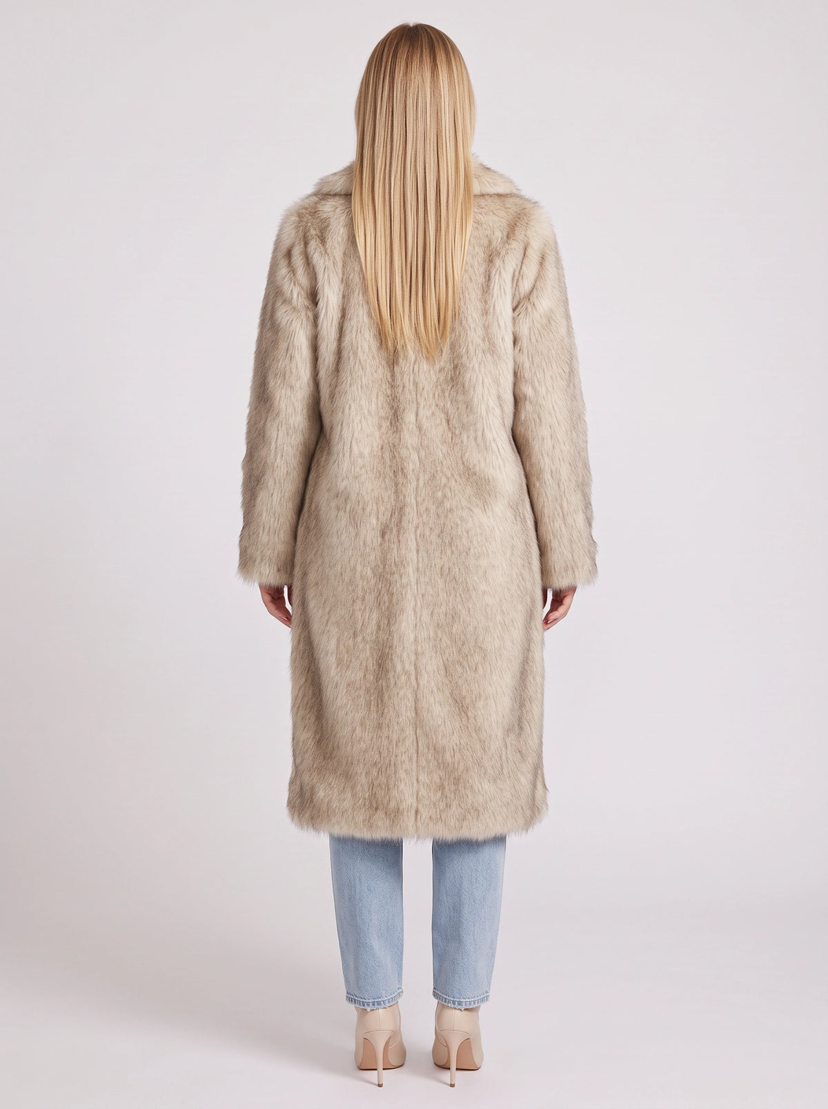 Ripplex Longline Faux Fur Coat – Long Faux Fur Jacket Women Ladies Winter Warm Outerwear Coat