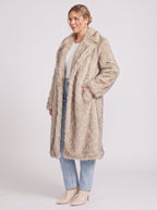 Ripplex Longline Faux Fur Coat – Long Faux Fur Jacket Women Ladies Winter Warm Outerwear Coat