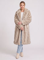 Ripplex Longline Faux Fur Coat – Long Faux Fur Jacket Women Ladies Winter Warm Outerwear Coat