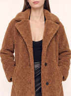 Buttwyn Teddy Single Breasted Coat – Oversized Fluffy Winter Women Longline Teddy Bear Coat