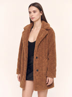 Buttwyn Teddy Single Breasted Coat – Oversized Fluffy Winter Women Longline Teddy Bear Coat