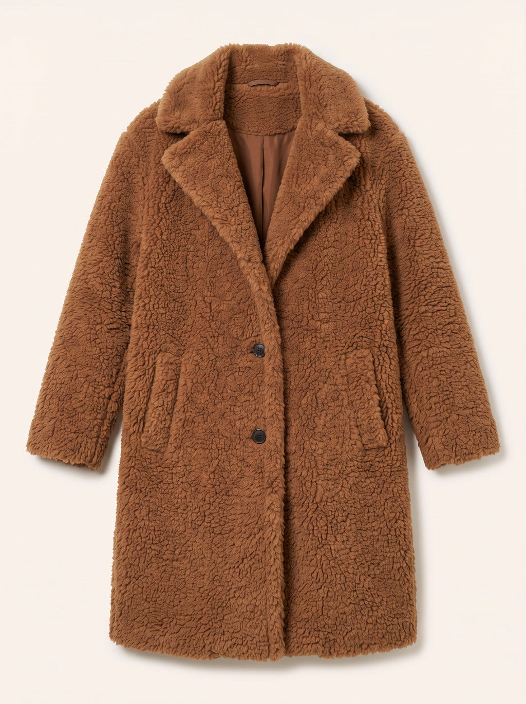 Buttwyn Teddy Single Breasted Coat – Oversized Fluffy Winter Women Longline Teddy Bear Coat