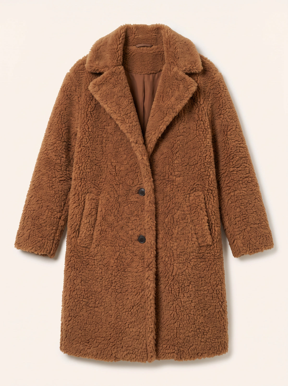 Buttwyn Teddy Single Breasted Coat – Oversized Fluffy Winter Women Longline Teddy Bear Coat