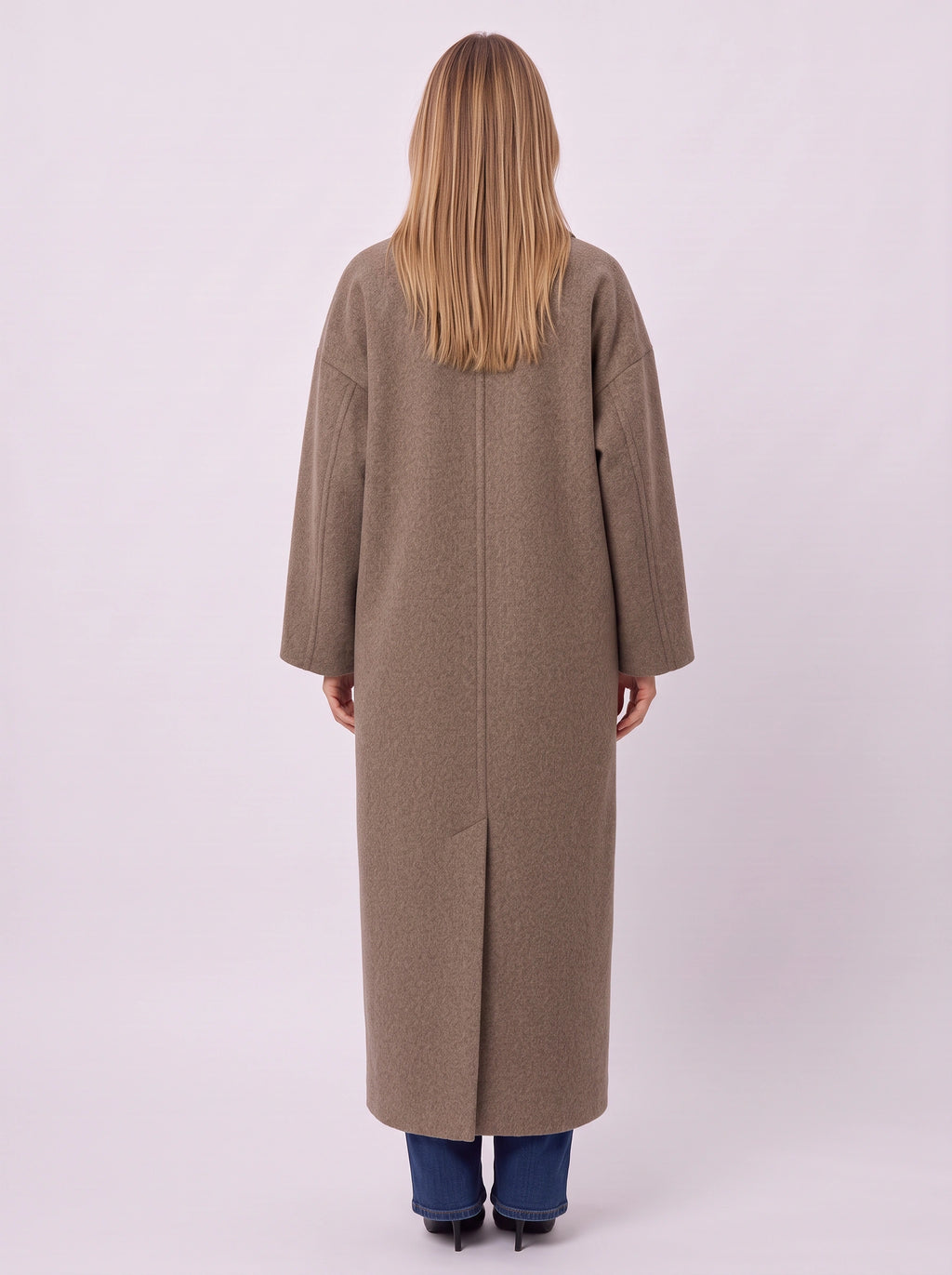 Notchla Double-Breasted Longline Coat – Women Oversized Winter Casual Office Tailored Longline Coat