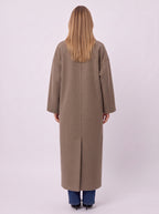 Notchla Double-Breasted Longline Coat – Women Oversized Winter Casual Office Tailored Longline Coat