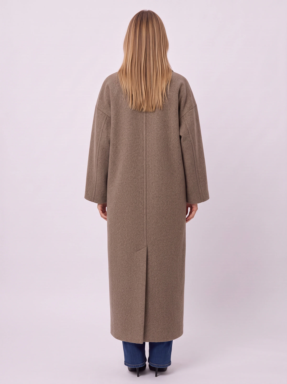 Notchla Double-Breasted Longline Coat – Women Oversized Winter Casual Office Tailored Longline Coat