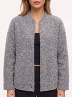 Bouclette Textured Longline Cardigan – Wool Blend Button Front Women Oversized Knit Cardigan Fall