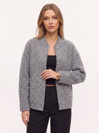 Bouclette Textured Longline Cardigan – Wool Blend Button Front Women Oversized Knit Cardigan Fall