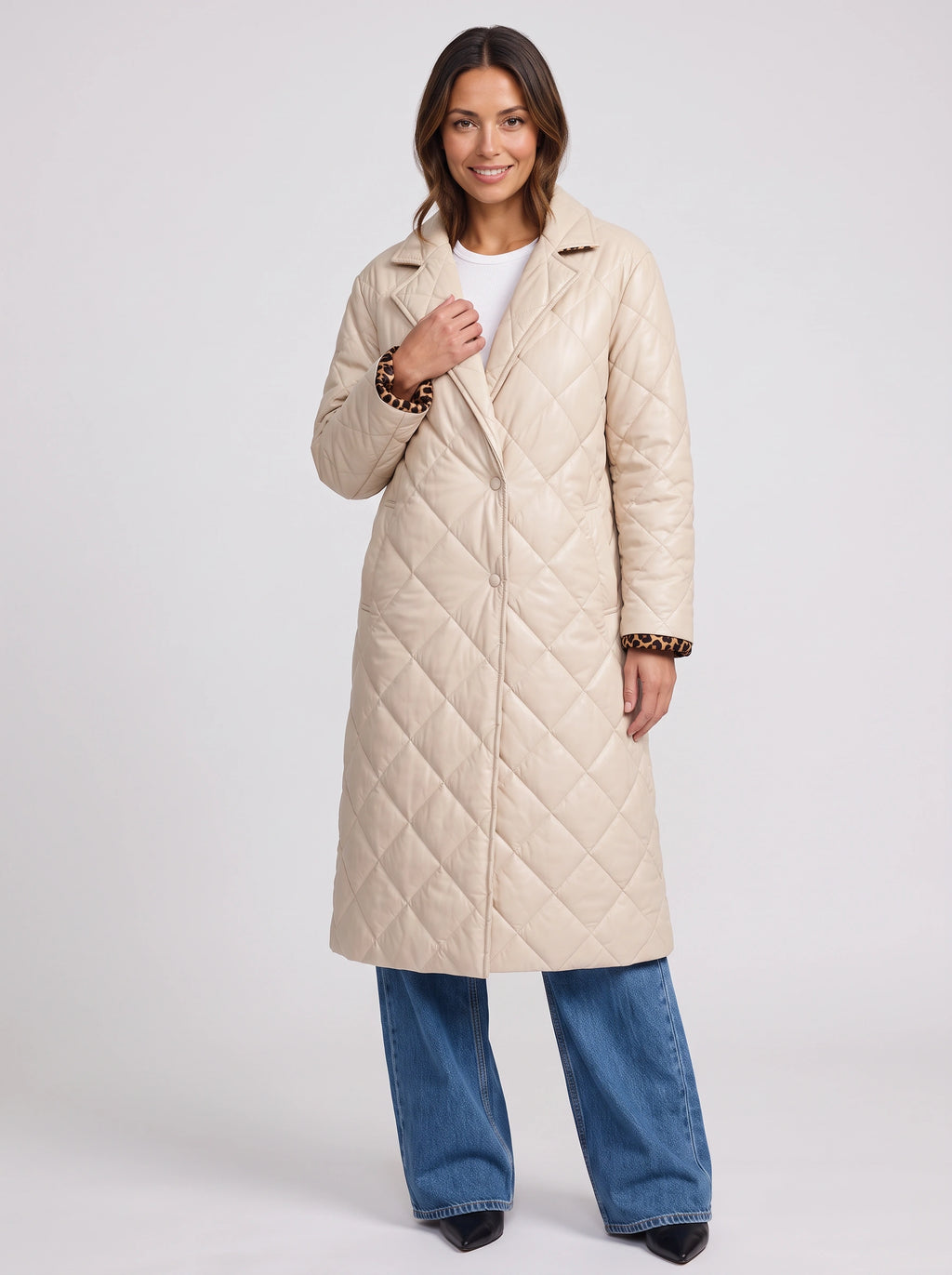 Diagmonde Quilted Longline Coat – Padded Long Coat Women Ladies Reversible Lightweight Puffer Jacket