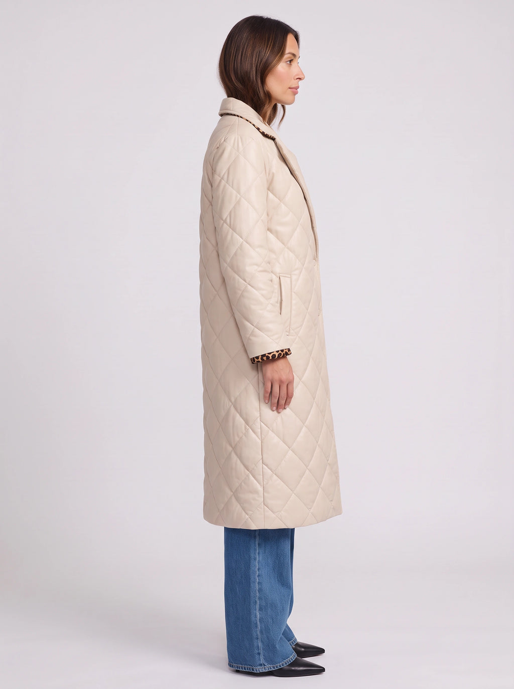 Diagmonde Quilted Longline Coat – Padded Long Coat Women Ladies Reversible Lightweight Puffer Jacket