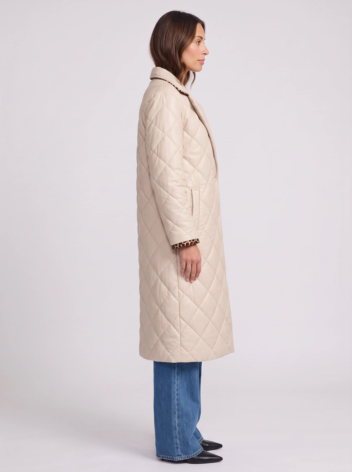 Diagmonde Quilted Longline Coat – Padded Long Coat Women Ladies Reversible Lightweight Puffer Jacket