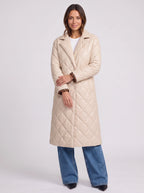 Diagmonde Quilted Longline Coat – Padded Long Coat Women Ladies Reversible Lightweight Puffer Jacket