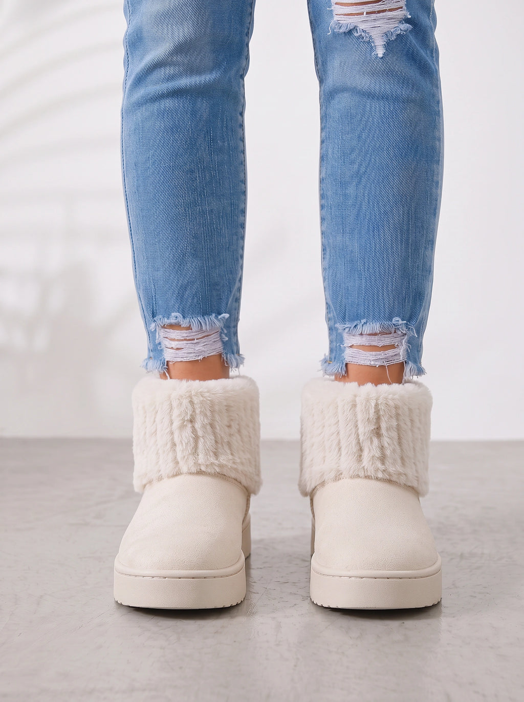 Ribbrix Faux Fur Ankle Boots – Warm Fleece Lined Winter Women Casual Comfort Platform Ankle Boots