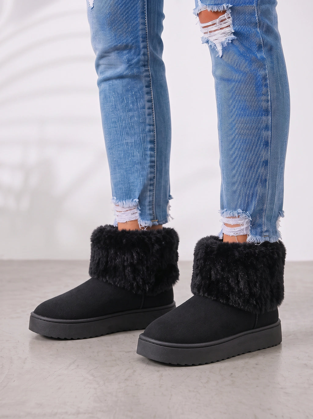 Ribbrix Faux Fur Ankle Boots – Warm Fleece Lined Winter Women Casual Comfort Platform Ankle Boots