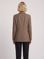 Longlire Check Longline Blazer – Women Tailored Workwear Office Formal Smart Casual Longline Blazer